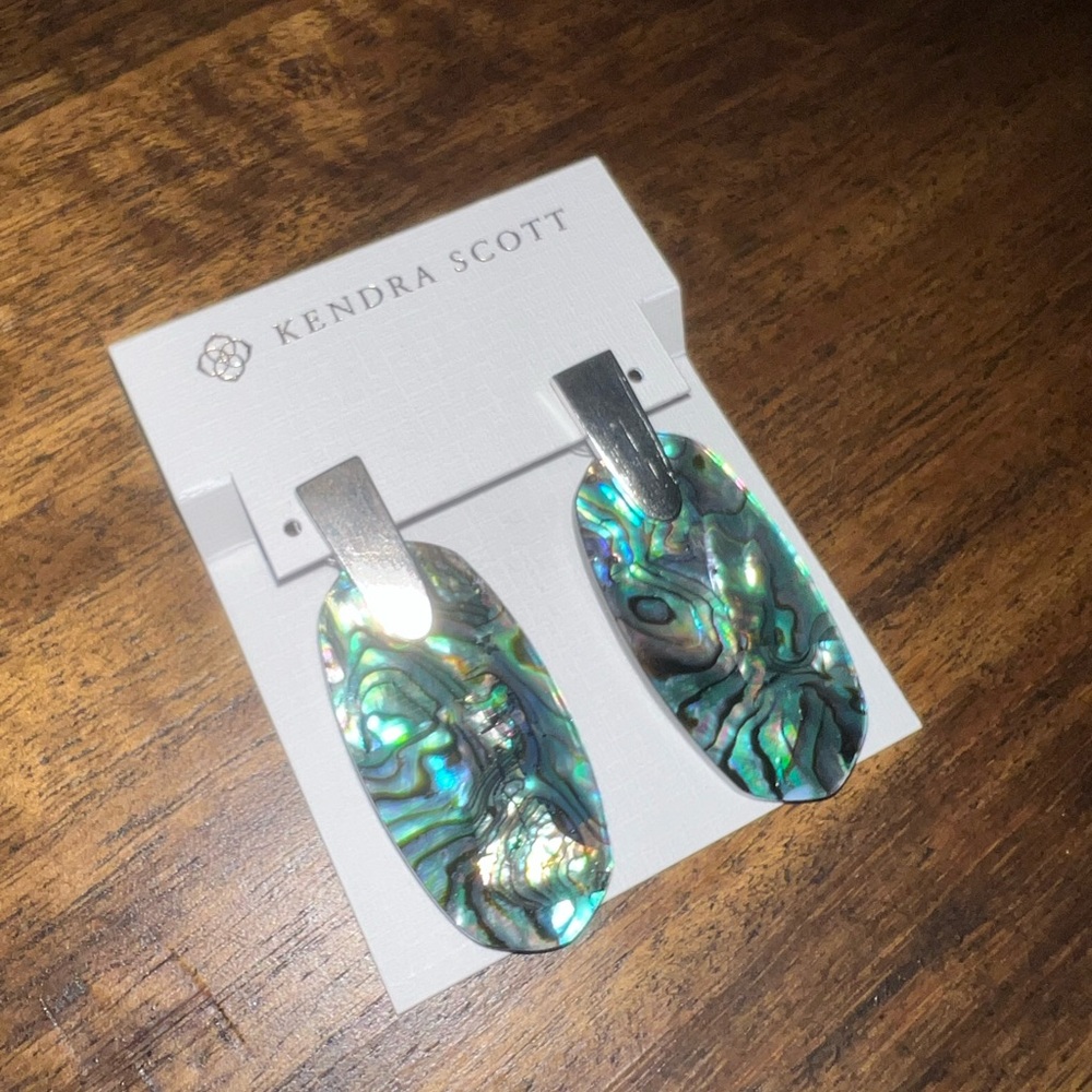 Kendra Scott Abalone Shell Silver Earrings - Picture 2 of 5